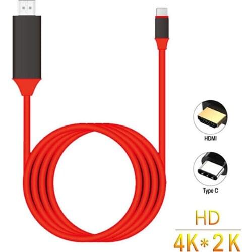 USB C 3.1 to HDMI 4K Adapter Cable 2M Type C to HDMI Cable for MacBook Samsung Galaxy S9/S8/Note 9 Huawei USB C HDMI