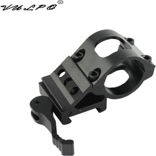 VULPO 45 Degree Offset Ring Flashlight Holder Mount Fit For 20mm Picatinny Rail For 25.4mm Tube with QD Quick Release Base