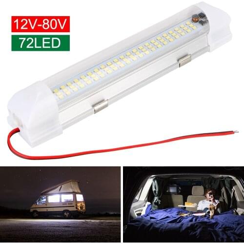 LEEPEE ON/OFF Switch For Outdoor Camping Home 12-80V 72 LED Interior Light Reading Dome Ceiling Lamp