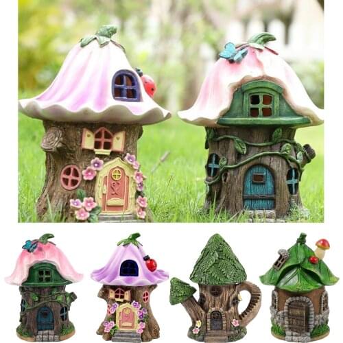 Craft Miniature Fairy House Solar Powered Outdoor Decor LED Garden Light Outdoor Decoration Led Light Yard Walkway