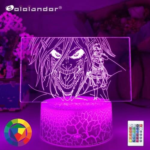 NEWEST Acrylic 3d Lamp Attack on Titan Levi Ackerman for Home Room Decor Light Child Gift Attack on Titan LED Night Light Anime