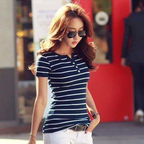 MRMT 2021 Brand Summer New Womens T Shirt Cardigan Small V-collar Button Cotton T-shirt for Female Short-sleeved Tops T-shirt