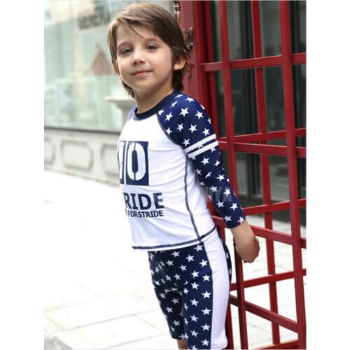 New Summer Girls Boy Swimwear Long Sleeved Swimsuit Kids Sunscreen Swimming Children Bathing Suit Quick Drying Three Piece