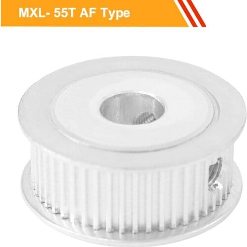 MXL 55T Toothed Pulley Wheel 7mm/11mm Belt Width MXL Type Timing Belt Pulley 8/10/12/14/15/19/20mm Bore Gear Pulley