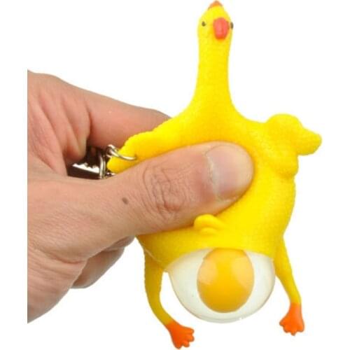 Lovely Decompression Key Chain Chicken Model Toy Chicken for Bag Backpack Decoration Novelty Toy Prank Trick Anxiety Toy