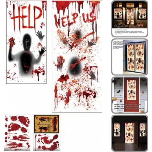 Clear Printing Decorative Horror Decoration Supplies Zombie Hands Sticker for Halloween