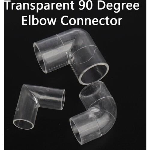 16mm 20mm 25mm Transparent Acrylic 90 Degree Elbow Connector Water Pipe Connector Aquarium Fish Tank Accessories 1 Pcs