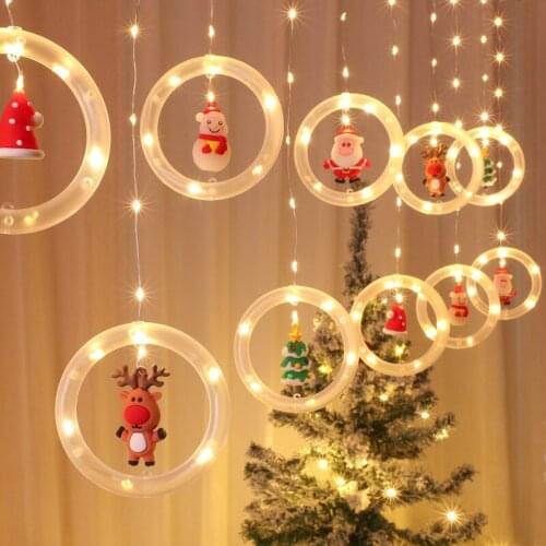 Christmas Curtain Garland Light Merry Christmas Decorations for Home Christmas Ornaments Xmas Navidad Natal New Year 2022 Decor