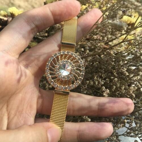 Somsoar Jewelry 2.8cm Sunflower Circle zircon Slide Charms big size fit 10mm Mesh Bracelet and Leather Wrap Bracelet 10pcs/lot