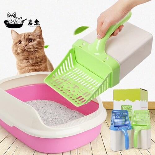 Eco-Friendly Pet Cat Litter Scoop Convenient Plastic Cleaning Tool Practicality Puppy Poop Shovel With Garbage Box Cats Supplies