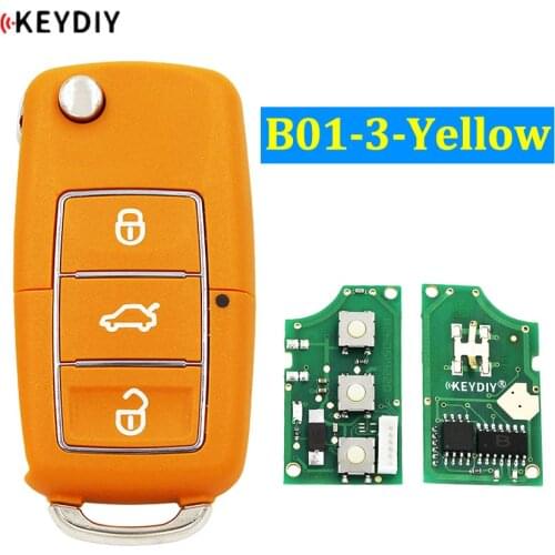 B01-3 Yellow 3 Button Universal Remote Control Smart Car Key B-Series Luxury Style for KD900 KD900+ KD200 KD-X2 URG200 Mini KD