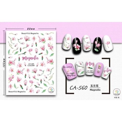 UPRETTEGO SUPER THIN SELF ADHESIVE 3D NAIL ART NAIL SLIDER STICKER FLOWER PLANT LEAF ROSE LETTER ALPHABET PHRASE CA557-566