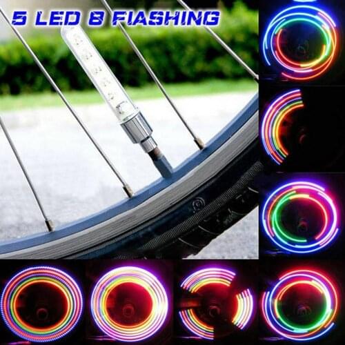 Cycling Bicycle Light No With Battery Mountain MTB Road Bike Lights LEDs Tyre Tire Valve Caps Wheel Spokes LED Fluorescent Light