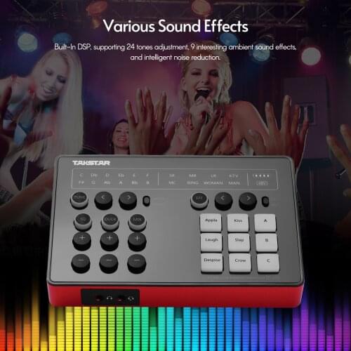 TAKSTAR SC-M1 Portable Live Broadcast Sound Card with DSP for Phone Tablet Computer for Live Streaming Karaoke Recording