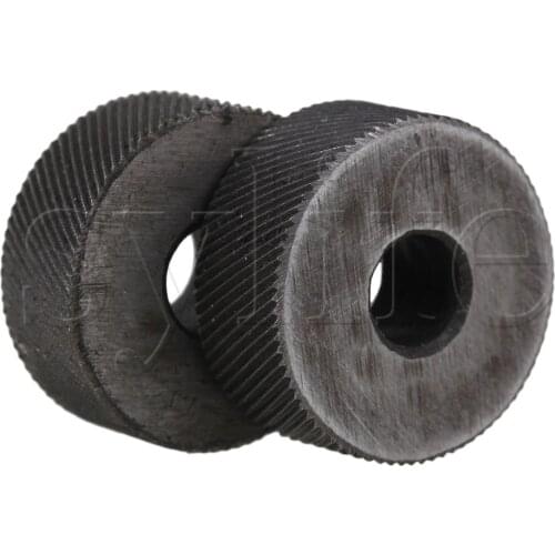 2PCS 0.6mm Pitch Diagonal Coarse 19mm OD Knurling Wheel Roller Tool Steel