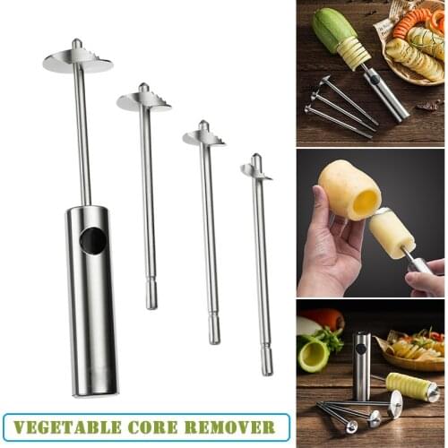 4pcs Stainless Steel Vegetable Drill Corer and Spiralizer with Handle Set for Kitchen Tool A1