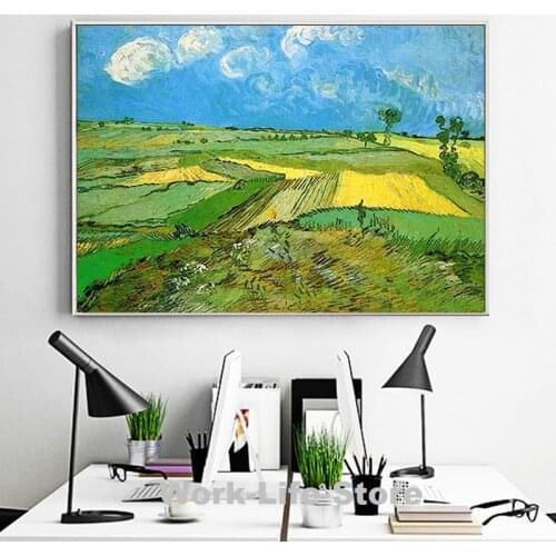 Abstract Wheat Fields At Auvers By Van Gogh Oil Canvas Painting Posters and Prints Wall Art Picture for Living Room Home Decor