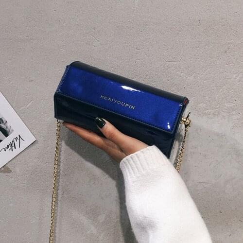 BENVICHED Ladies' pu bag 2021 new spring fashion Individuality mini chain geometry handbag Inclined single shoulder bag c413