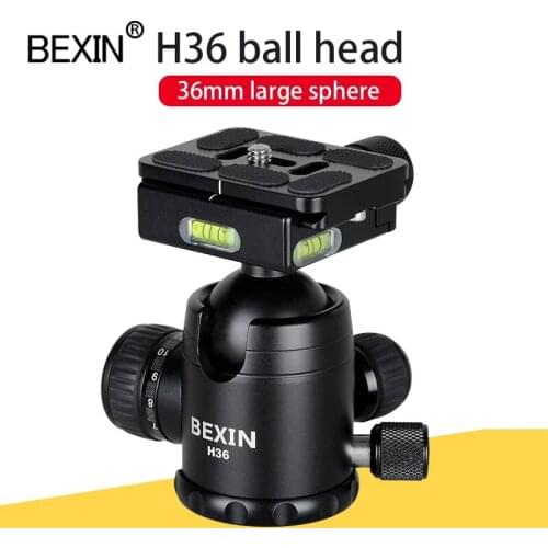 Bexin DSLR Camera Ball Head Clamp 360 Degree Rotating Panorama Camera Tripod Mount With Quick Release Plate for Camera Shooting