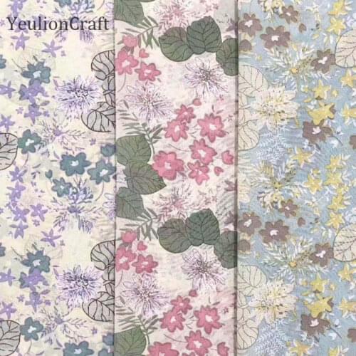 Chzimade 100X150CM Chiffon Flower Printed Fabric For Dress 100% Polyester Patchwork Fabric Diy Home Texitles