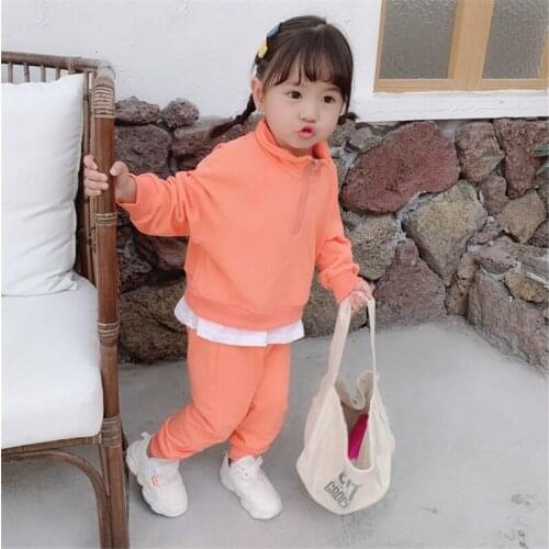 4 6 8 years childrens sportswear 2019 autumn childrens clothing girls long-sleeved clothing shirt + pants 2 piece suit