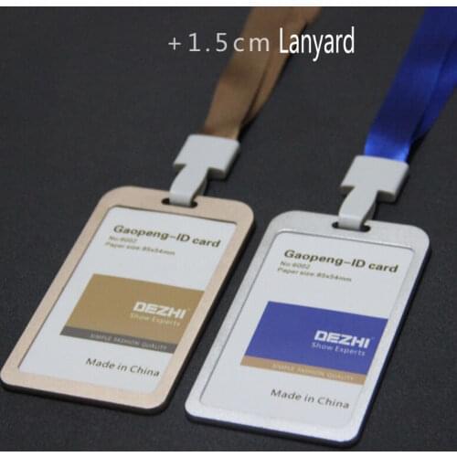 DEZHI-High-end Aluminum Alloy Work CARD Holder,ID IC Card Badge Holder + Colorful Polyester Lanyard,Brand New Products