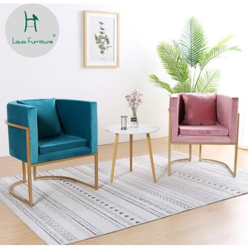 Louis Fashion Living Room Sofas Nordic Cloth Small Apartment Lazy Bedroom Single Person Backrest Balcony Chair