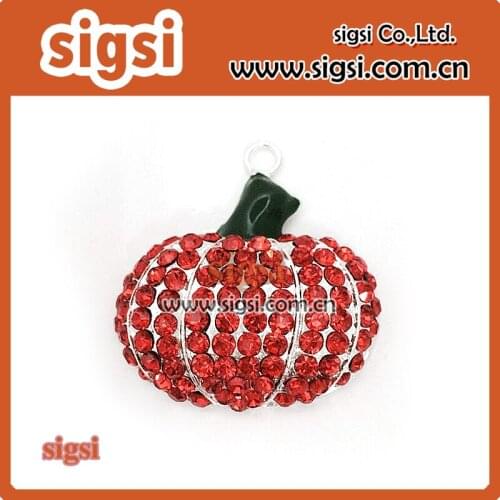 Welcome pumpkin shape rhinestone pendant for hallowmas gift