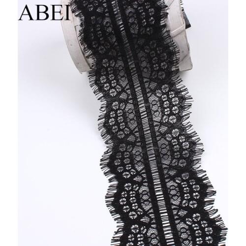 3yards 10.5cm Bilateral Eyelash Lace Embroidered Black mesh lace trims DIY Sewing Garment Accessories Handmade Clothing Fabric