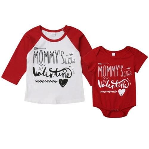 Valentines Day Big Brother T-shirt / Little Brother Romper Family Matching Tops Clothes Outfits Size 0-5Y