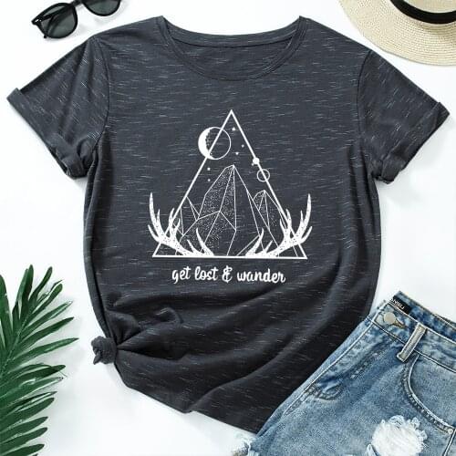 Graphic Tees for Women Cotton Short Sleeve Tee Woman T-Shirts Female Shirt Tops Summer Casual Clothes Adventure Travel Camping