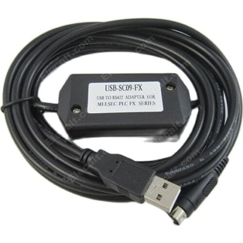 USB-SC09-FX PLC Programming Cable USB/RS422 Download Cable For for Mitsubishi FX series Free Shipping