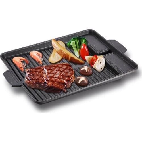 Korean cassette oven bakeware Maifan Stone Coated Barbecue Plate Grilled fish plate Household rectangular barbecue tray