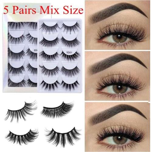 5Pairs/set Magnetic Eyelashes 3D Self-adhesive False Mink Eyelash Set Waterproof