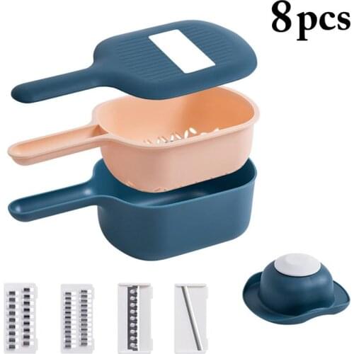 Multifunction Vegetable Slicer Set Creative Multipurpose 8 In 1 Vegetable Cutter With Colander Fruit Vegetable Tools Accessories