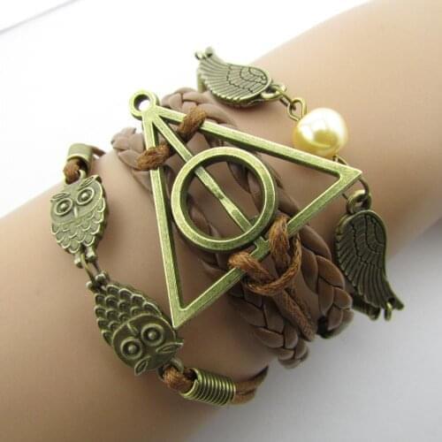 Fashion Owl Charms Infinity Leather Bracelet Jewelry Women 2018 Infinite Bracelet Pulseira Jewelry B-051