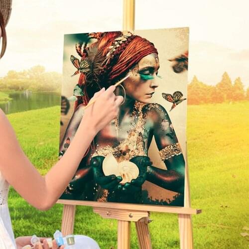 African Woman With Butterfly Paint By Numbers Package Acrylic Paints 50*70 Boards By Numbers Home Decoration For Kids Art