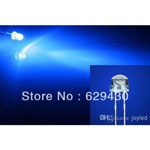 Wholesale - 1000pcs/lot Dip 5mm/4.8mm Blue Leds Diode Strawhat Ultra Bright Emerald Round Blue LED Diode