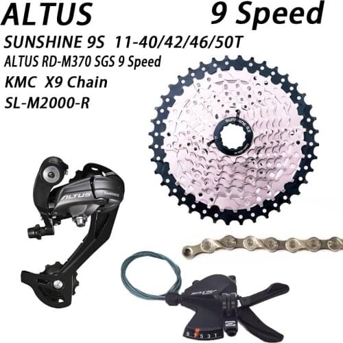 New SL-M2000 1x9S RD-M370 9S 9v 9 speed mtb bike Flywheel shifter lever and rear derailleur switch groupset M370 M390 M530 M590