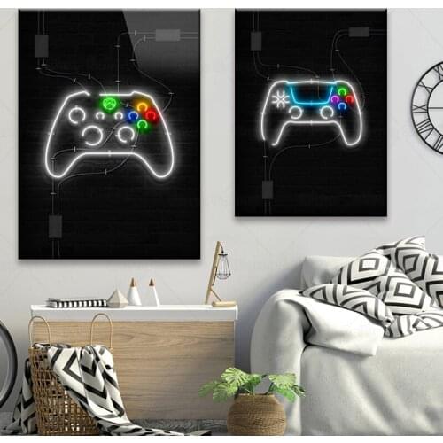 Video Gaming Room Poster Abstract Decoration Canvas Painting Funny Party Game Wall Art Pictures for Boys Room Home Decor