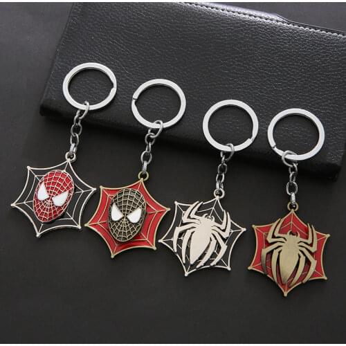 Disney Marvel Spider-Man Zinc Alloy Rotatable Keychain Schoolbag Backpack Ornaments Keyring Ornaments Small Gifts and Surprises