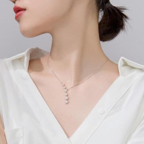 Wedding Gift Fashion Luxury Jewelry five-pointed Star Pendant Necklace For Women Collier Femme Kids Gold Choker Necklaces Girls