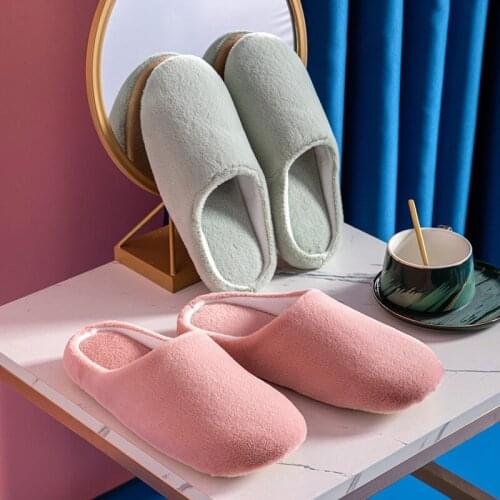 Rabbit Hair Plush Men And Women Indoor Slipper Suede Soft Warm Lovers Wooden Floor Home Cotton Slippers Women Soft Soled Shoes