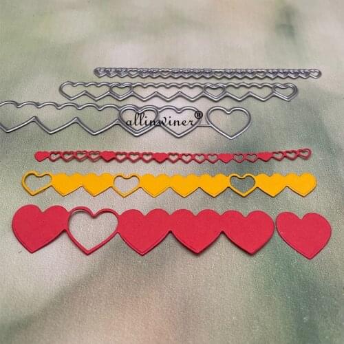 Love Heart strip edge Metal Cutting Dies Stencils For DIY Scrapbooking Decorative Embossing Handcraft Die Cutting Template