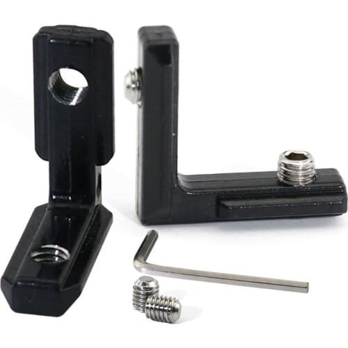 10pcs 20pcs 50pcs 20s L Shape Black Inner Corner Connector Joint Bracket with Screws for 2020 Aluminum Profile with slot 6mm