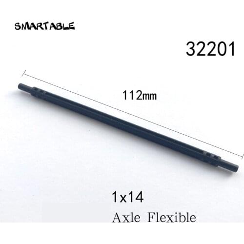 Smartable Technic Axle Flexible 1x14 112mm Building Blocks MOC Parts Toys For Kids Educational Compatible 32201 20pcs/lot