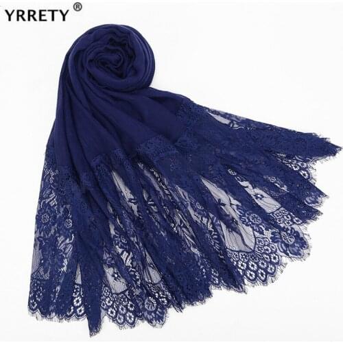 YRRETY Fashion Women Scarf Lace Floral Shawl Scarf Women Autumn Winter Wraps And Shawls Pashmina Muslim Hijab Head Scarves New
