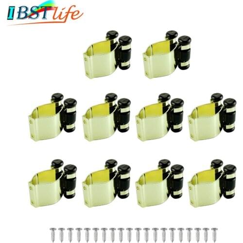 10X Gilding Metal Fishing Rod Clip Club Positioning Clamps Holder Accessory Fixing Rack Wall Mounted Rod Collection Rack Storage