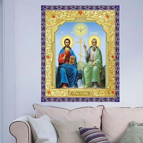 Golden Panno 5D Pattern Diamond Embroidery DIY Religious Diamond Painting Cross Stitch Full Drill Rhinestone Painting Decor 09