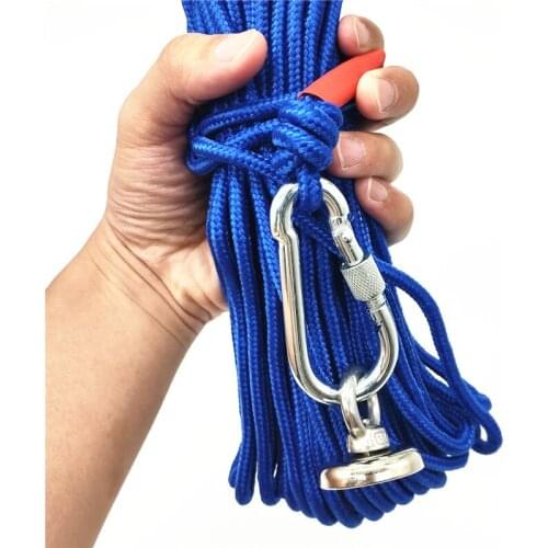 1.4 Inch Diameter +66 Feet Rope 92lbs Max Pulling Force Mounting Pot Ring Eyebolt Seach Fishing Magnet Kit